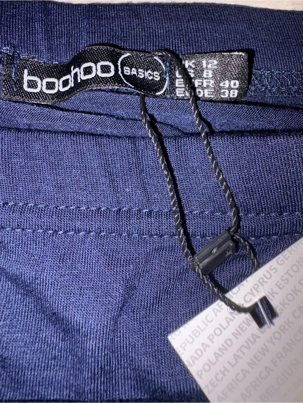 Boohoo Navy Blue Midi Pencil Skirt size 8